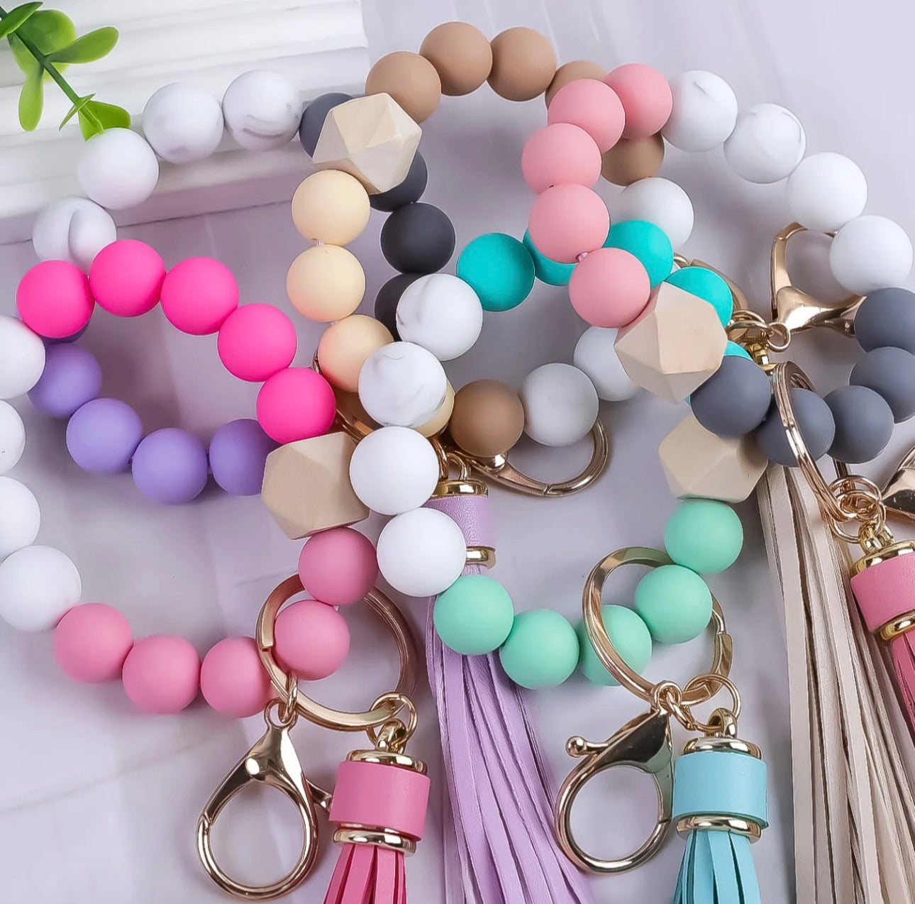 Beaded Keychain Wristlet